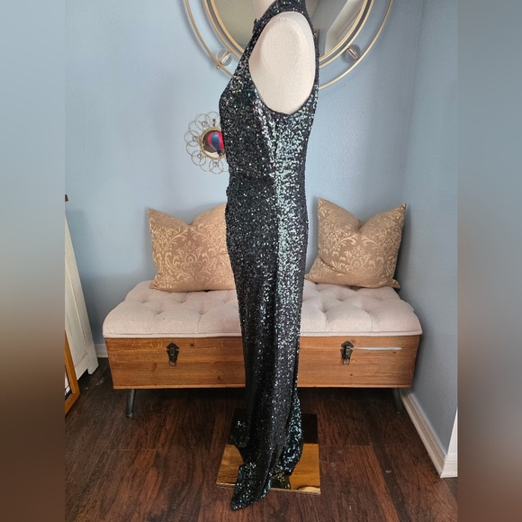 Badgley Mischka Sequin Evening Dress - Picture 3 of 8